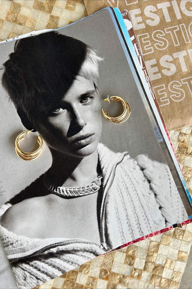 Triple Check Earrings