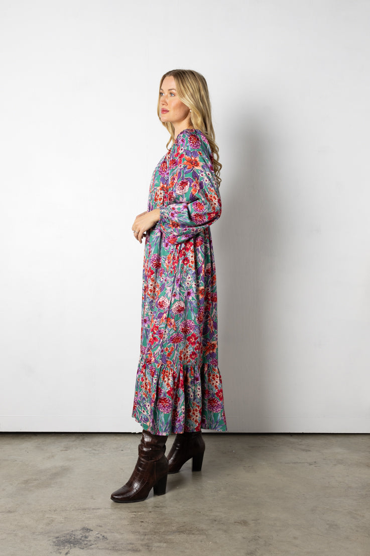 Fall Florals Maxi Dress