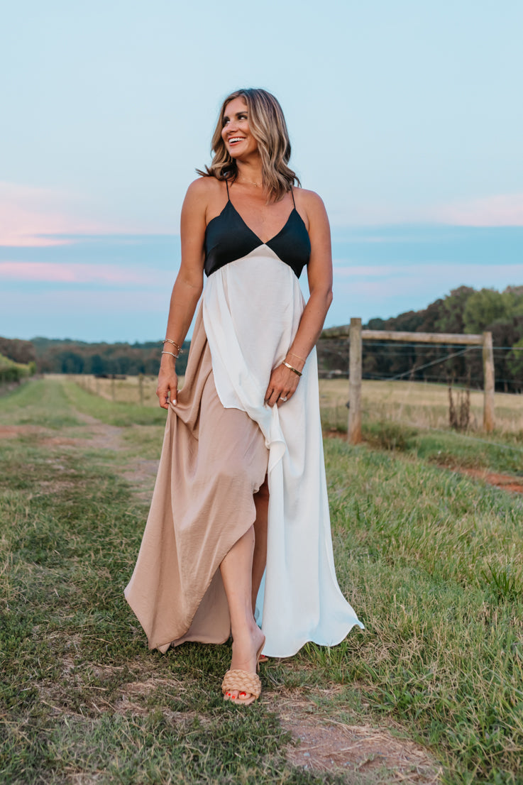 Neutral Moment Maxi Dress