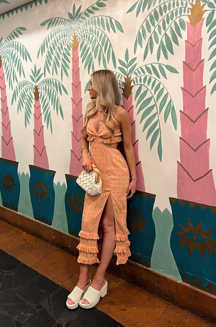 Georgia Peach Midi Dress