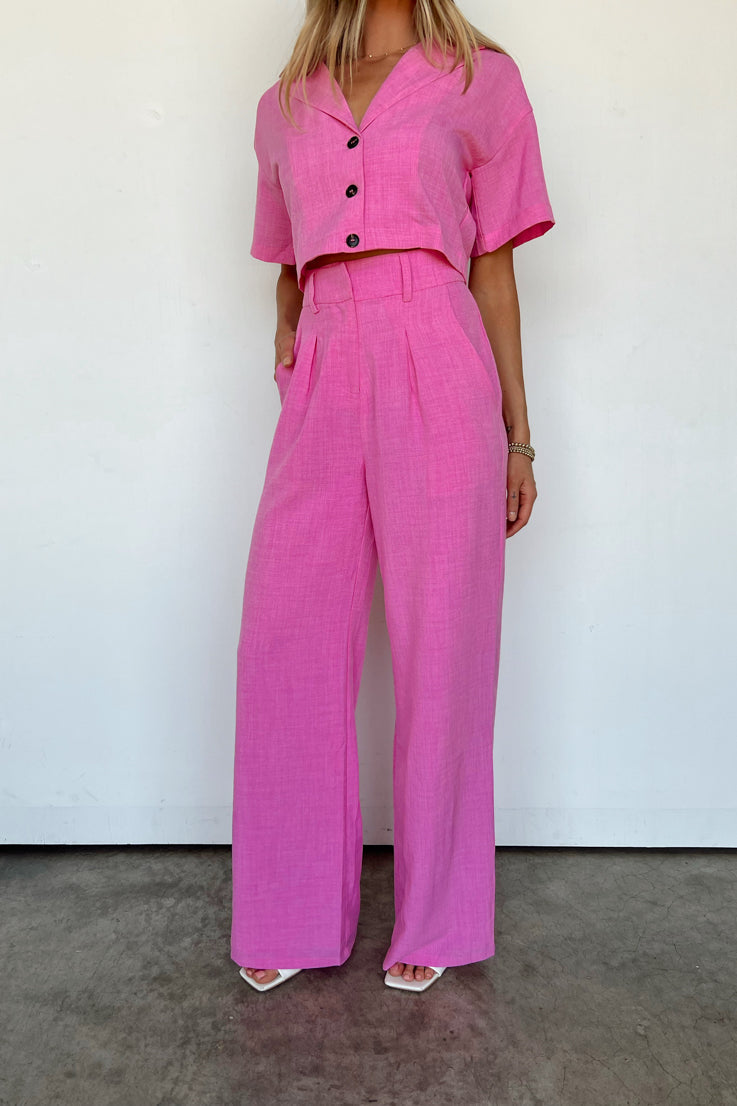 Pink Peonies Set - Pants